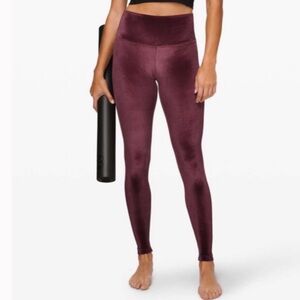 🆕 Wunder Under Lounge Special Edition Velvet Garnet Leggings Size 4 28”